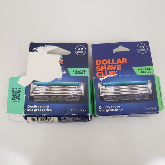 Dollar Shave Club Razor Refills 2-packs of 4 Cartridges 8 blades Total - Picture 1 of 5